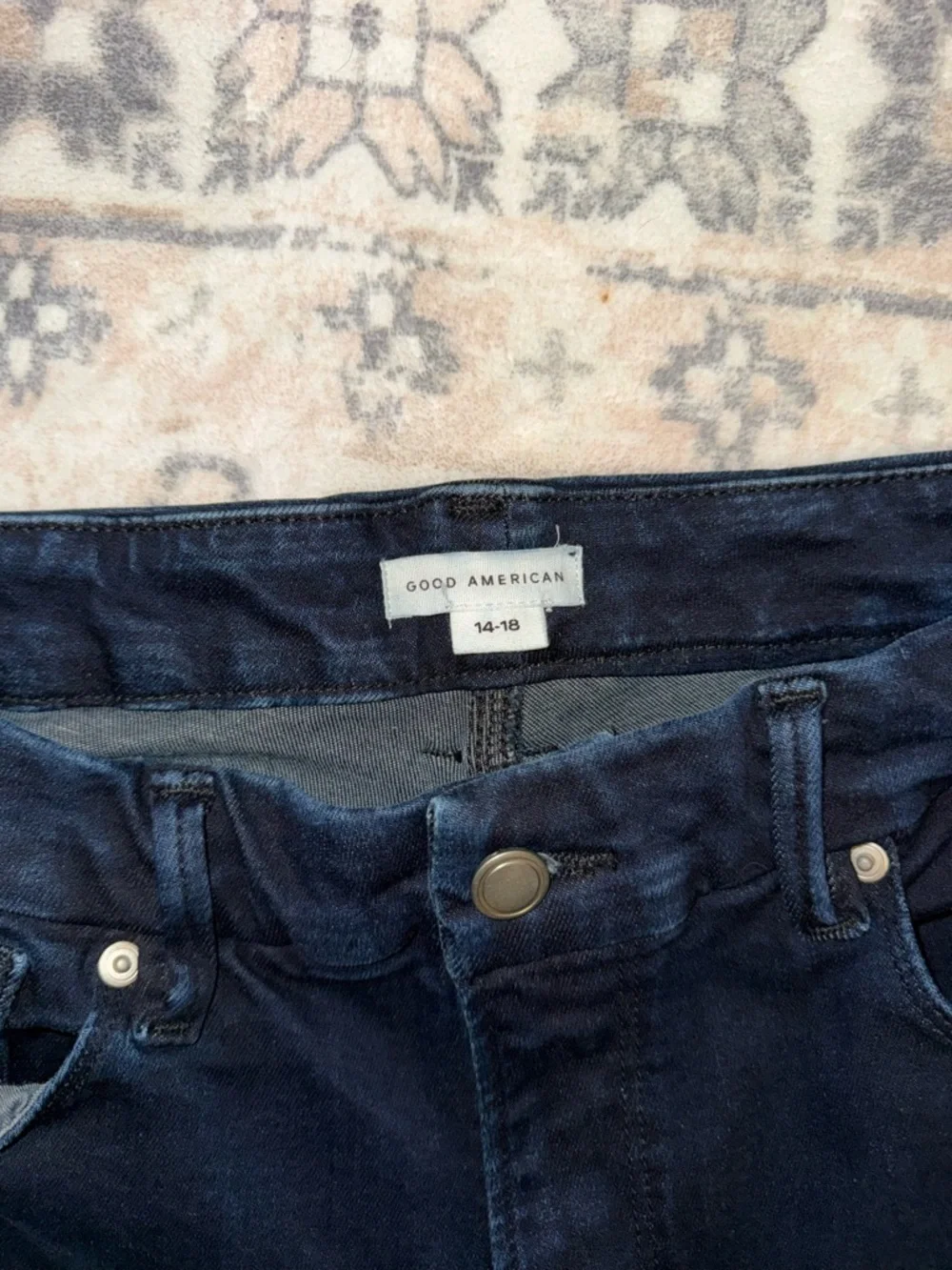 Good American Women's Good Legs Skinny Jeans Dark Blue 14-18 - Picture 4 of 7